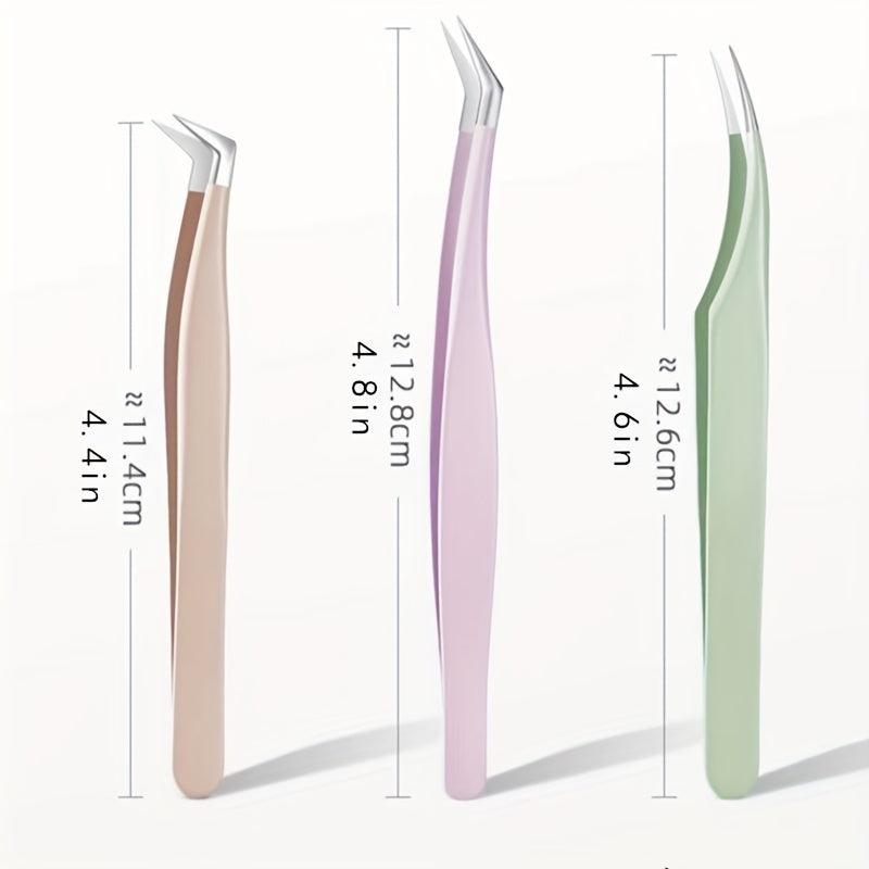 Stainless Steel Eyelash Extension Tweezers High Precision False Eyelash Tweezers