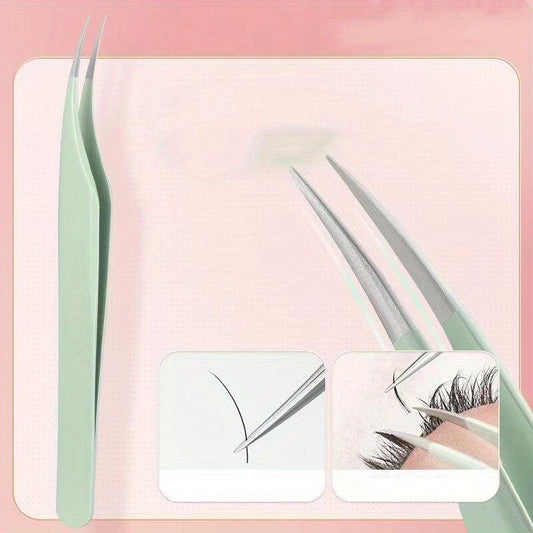 Stainless Steel Eyelash Extension Tweezers High Precision False Eyelash Tweezers