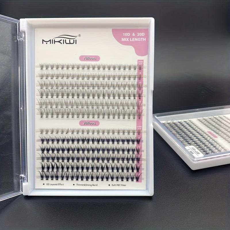 240pcs 10D 20D Cluster Lashes DIY Eyelash Extension C Curl Faux Mink 8-12mm