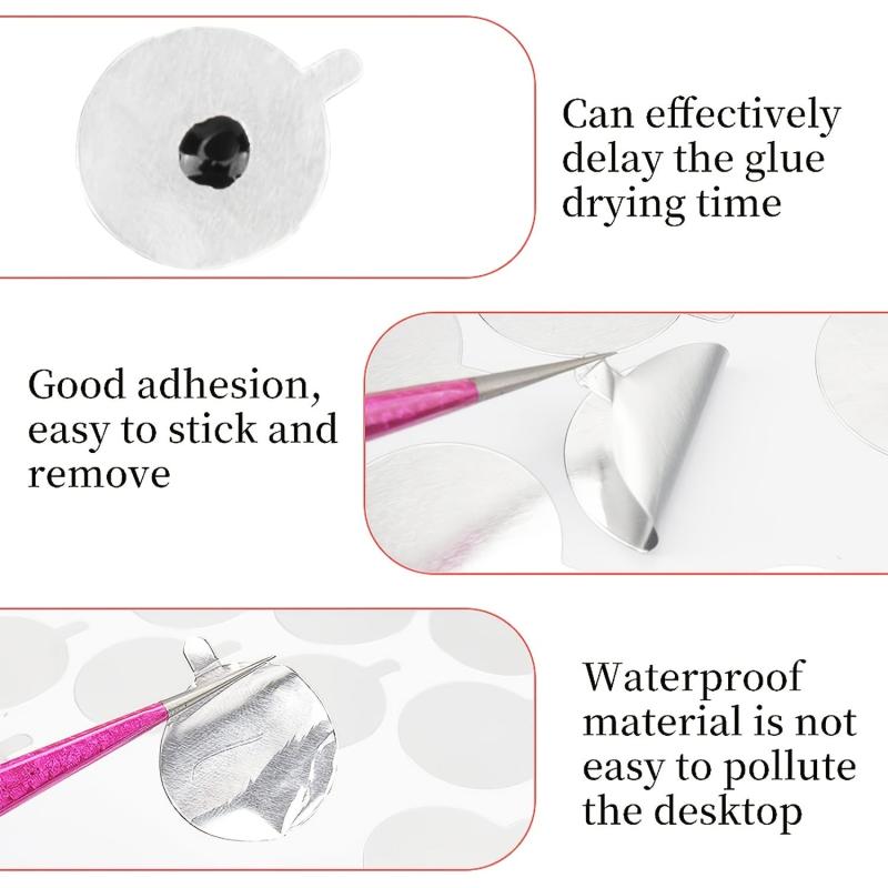 Disposable Eyelash Extension Adhesive Aluminum Foil Glue Pallet Sticker Pads