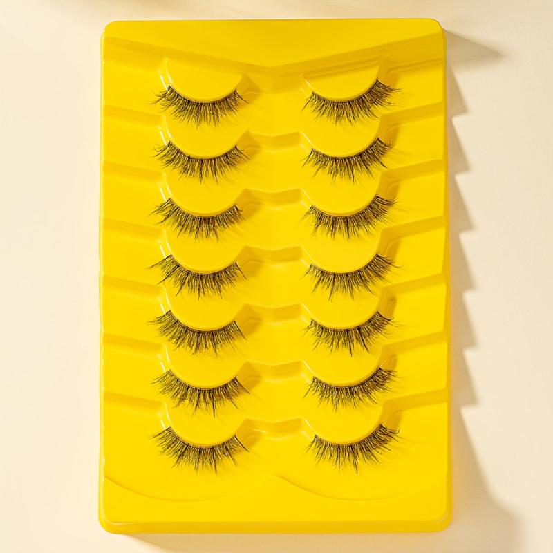10 Pairs 8D False Eyelashes Half Eye Cat Eye Fluffy Faux Mink Soft Thick Lashes
