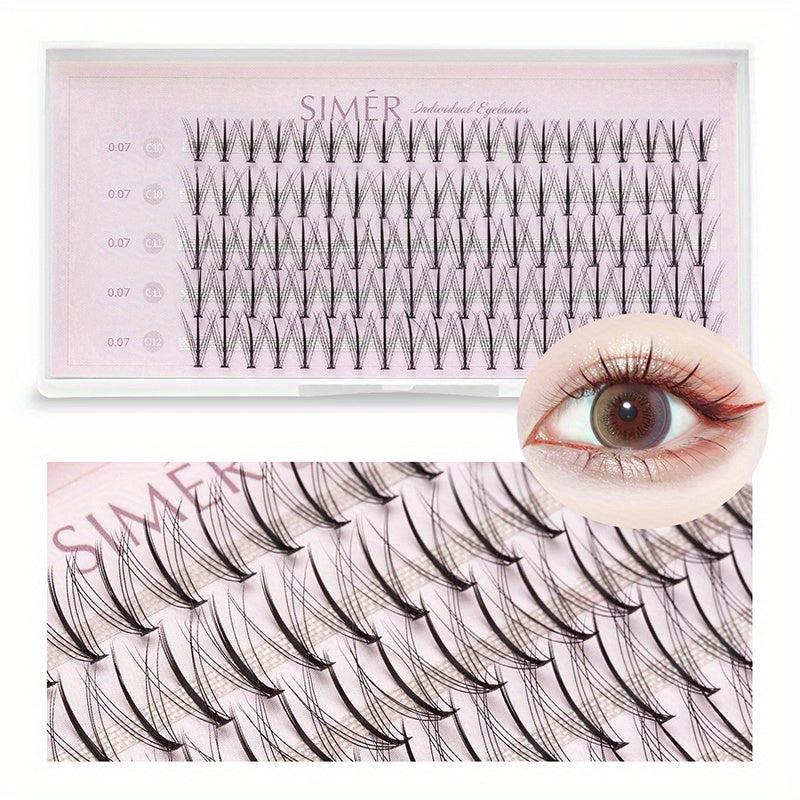 100 240 Clusters False Eyelashes DIY Extension Kit with C Curl and Thickness