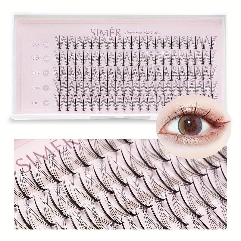 100 240 Clusters False Eyelashes DIY Extension Kit with C Curl and Thickness