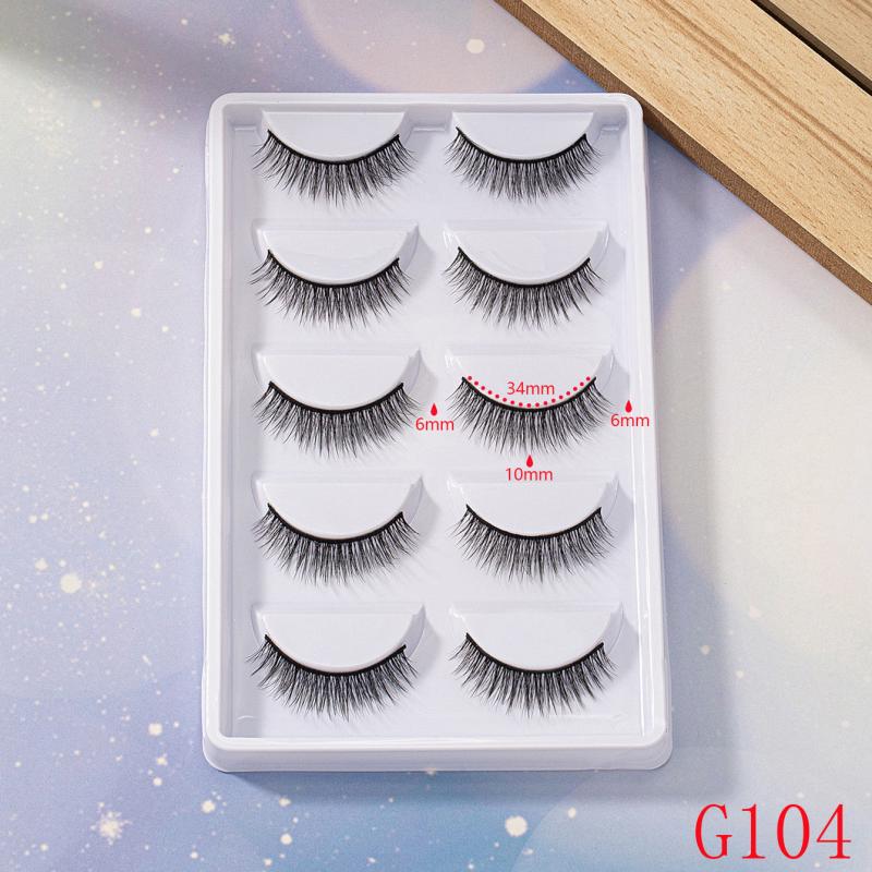 5 Pairs 3D Chemical Fiber Eyelashes Natural Curling Fully Eyelashes