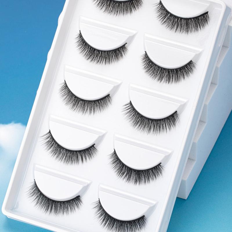 5 Pairs 3D Chemical Fiber Eyelashes Natural Curling Fully Eyelashes