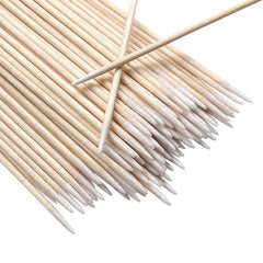 100pcs Long Wooden Swabs for Makeup & Cosmetic Remover Tool