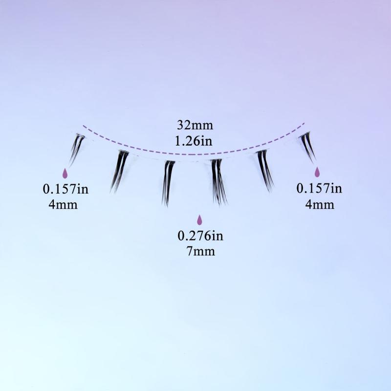 6 Pairs Natural Look Bottom Lashes 3D Clear Band Lower Eye Lashes Kit