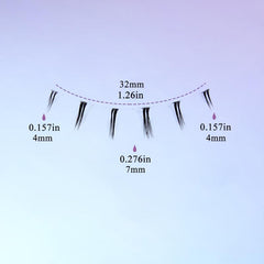 6 Pairs Natural Look Bottom Lashes 3D Clear Band Lower Eye Lashes Kit