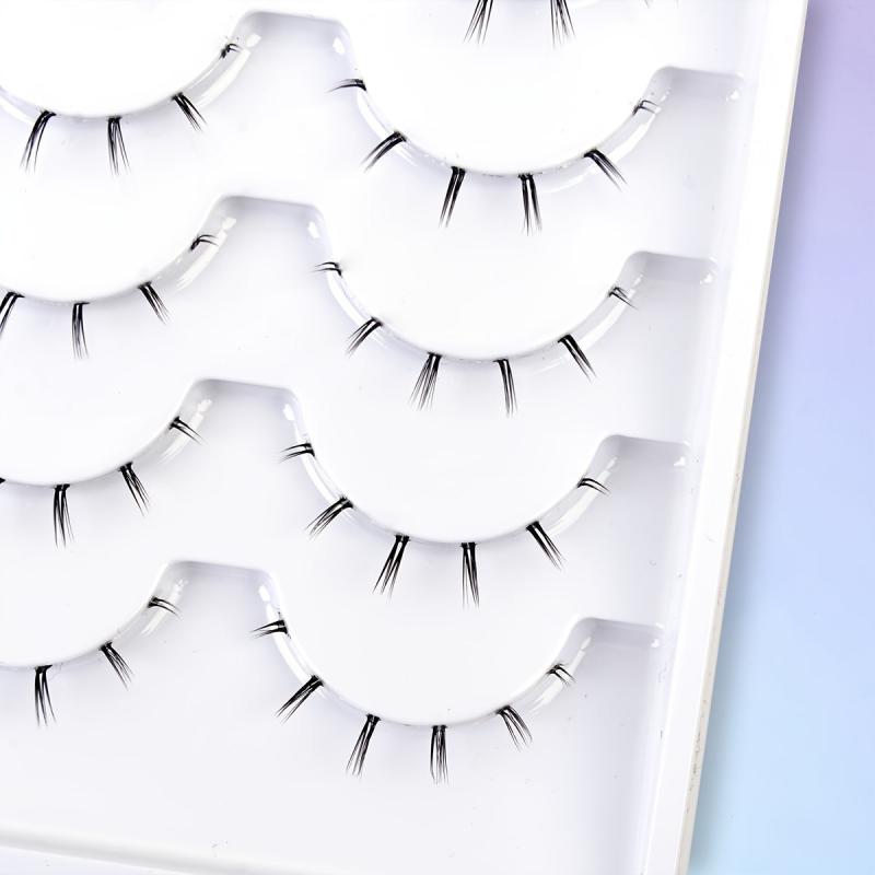 6 Pairs Natural Look Bottom Lashes 3D Clear Band Lower Eye Lashes Kit