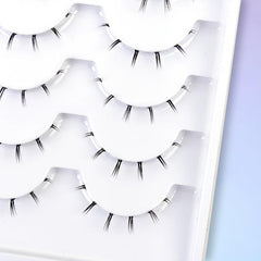 6 Pairs Natural Look Bottom Lashes 3D Clear Band Lower Eye Lashes Kit