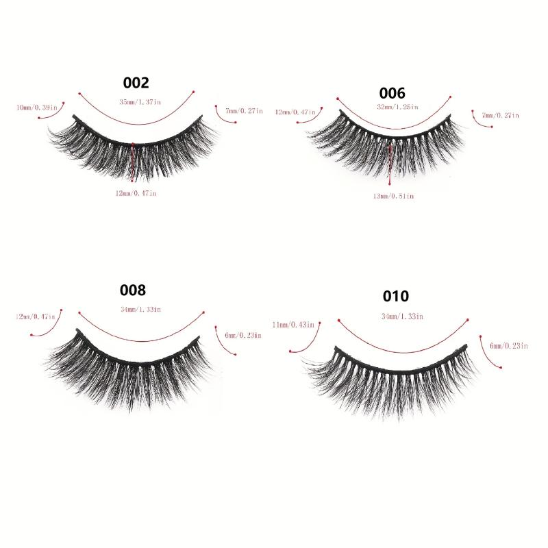3D False Eyelashes Fluffy Faux Mink Lashes Natural Look 1 Pair