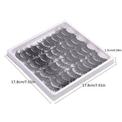 20 Pairs False Eyelashes Thick Natural Reusable