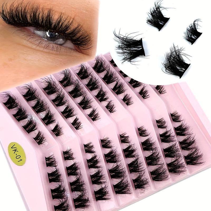 Fluffy Individual Cluster Lashes 3D Mink False Eyelashes Extension Makeup