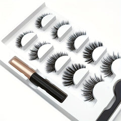 5 Pairs Magnetic Eyelashes 3D Mink Eyelashes Magnetic Eyeliner Magnetic Lashes