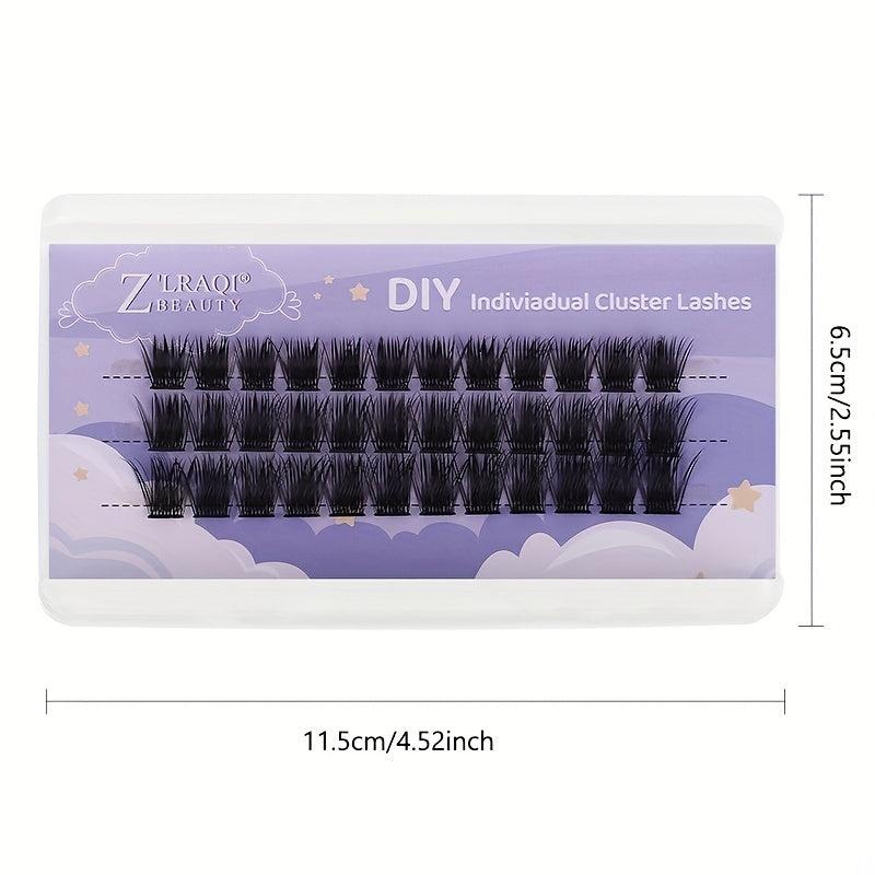 3 Rows Natural Slim False Eyelashes with Demon Feather Fan Flame