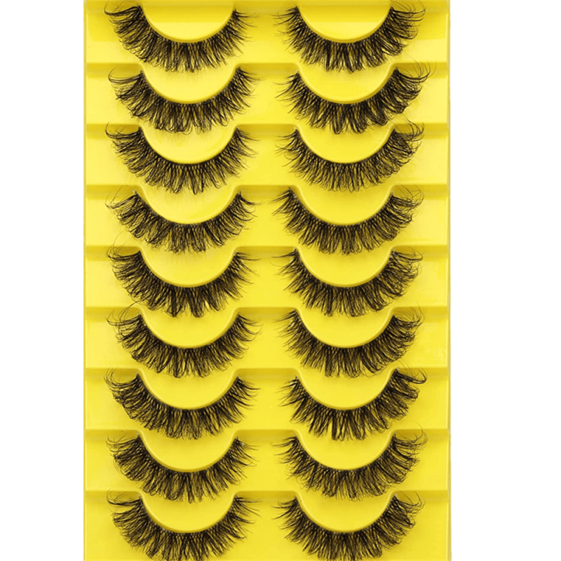 10 Pairs Faux Mink False Eyelashes Fluffy Dramatic Volume Makeup