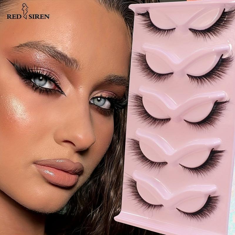 Cat Eye Lashes 5 Pairs Winged Wispy Natural False Eyelashes Makeup