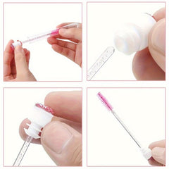 10 PCS Reusable Eyebrow Brush Tubes with Resin Drill