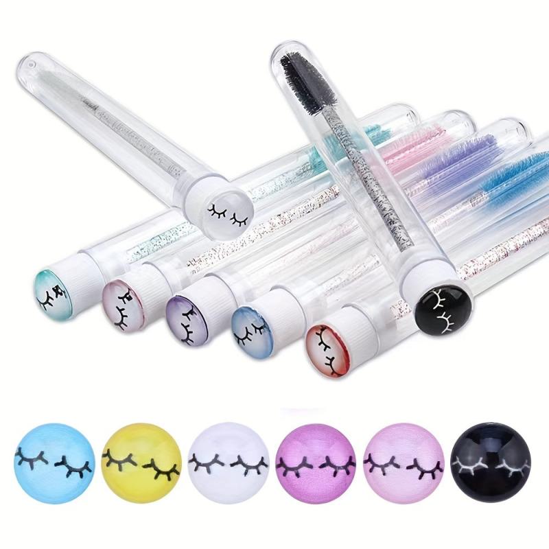 10 PCS Reusable Eyebrow Brush Tubes with Resin Drill