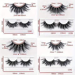 25mm 5D Mink False Eyelashes Natural Look Fluffy Lashes