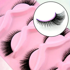 Cat Eye Lashes 5 Pairs Lengthening Curling Fluffy False Eyelashes