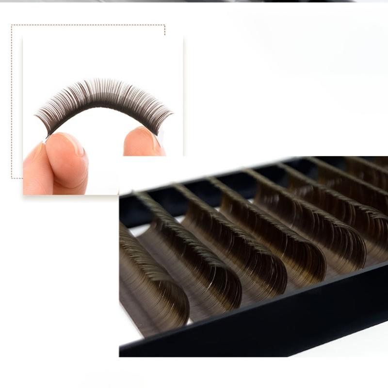 Brown Single Lashes Round Head 0.05C 0.05D 8-15mm Mixed Pack