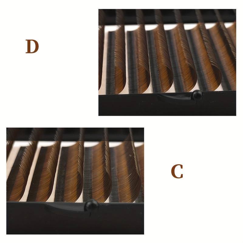 Brown Single Lashes Round Head 0.05C 0.05D 8-15mm Mixed Pack