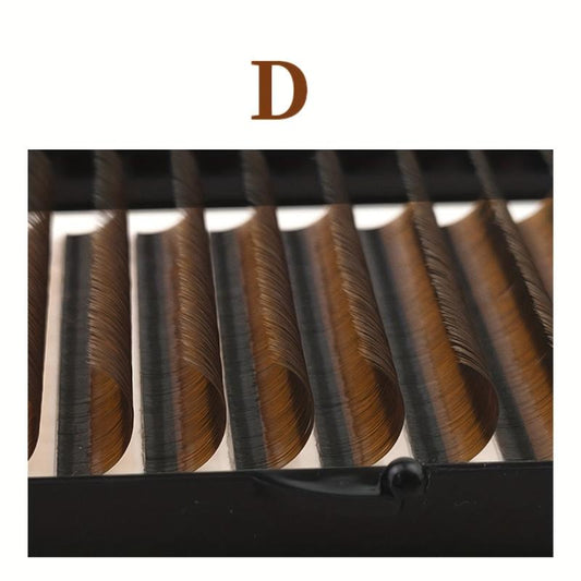 Brown Single Lashes Round Head 0.05C 0.05D 8-15mm Mixed Pack