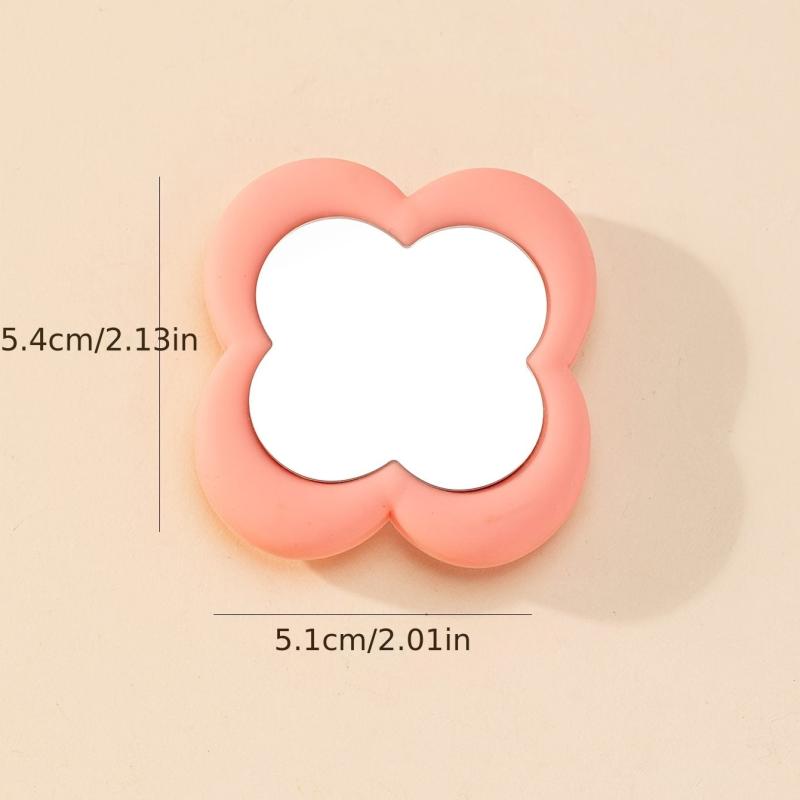 Pink Flower Compact Mirror Cosmetic Mobile Phone Air Cushion Bracket