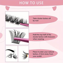 72 Lash Clusters DIY Eyelash Extensions D Curl Volume Individual Lashes 100 Wisp