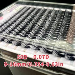 280Pcs 30D 9-16mm D Curl Cluster Lashes Individual Extension