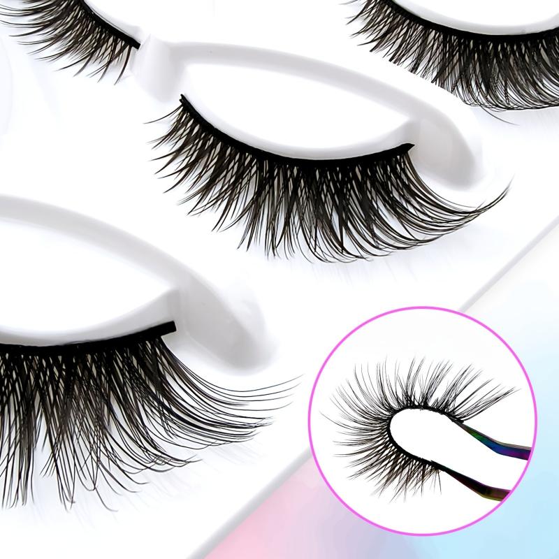 5 Pairs Cat Eye Lashes Fluffy Sexy Faux Mink False Eyelashes