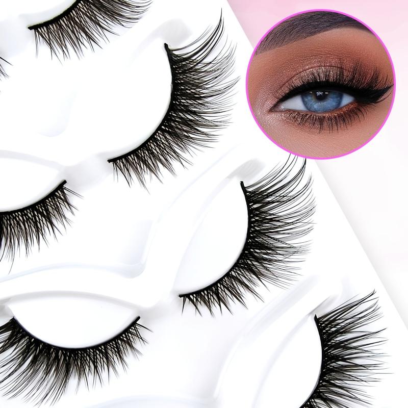 5 Pairs Cat Eye Lashes Fluffy Sexy Faux Mink False Eyelashes