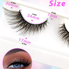 5 Pairs Cat Eye Lashes Fluffy Sexy Faux Mink False Eyelashes