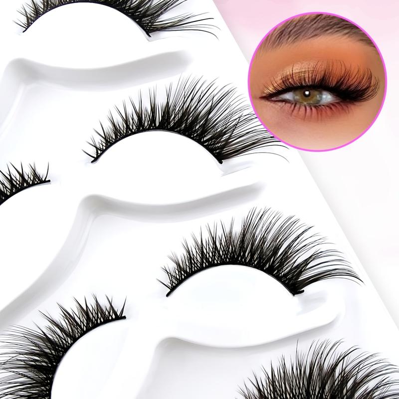 5 Pairs Cat Eye Lashes Fluffy Sexy Faux Mink False Eyelashes