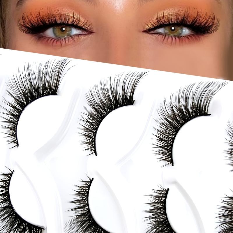 5 Pairs Cat Eye Lashes Fluffy Sexy Faux Mink False Eyelashes