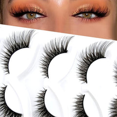5 Pairs Cat Eye Lashes Fluffy Sexy Faux Mink False Eyelashes