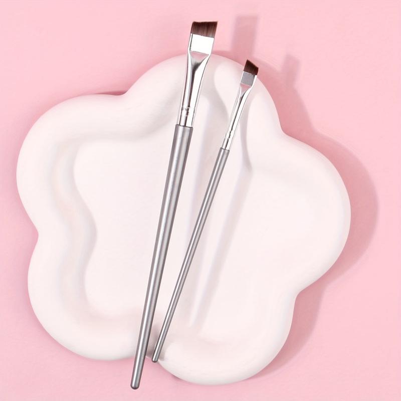 2pcs Flat Bevel Blade Eyeliner Brushes Portable Eye Brushes