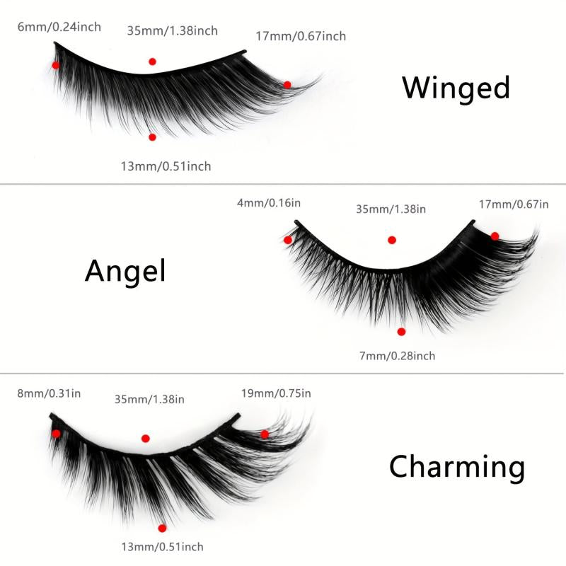 5 Pairs Faux Mink Fox Eye Cat Eye Lashes