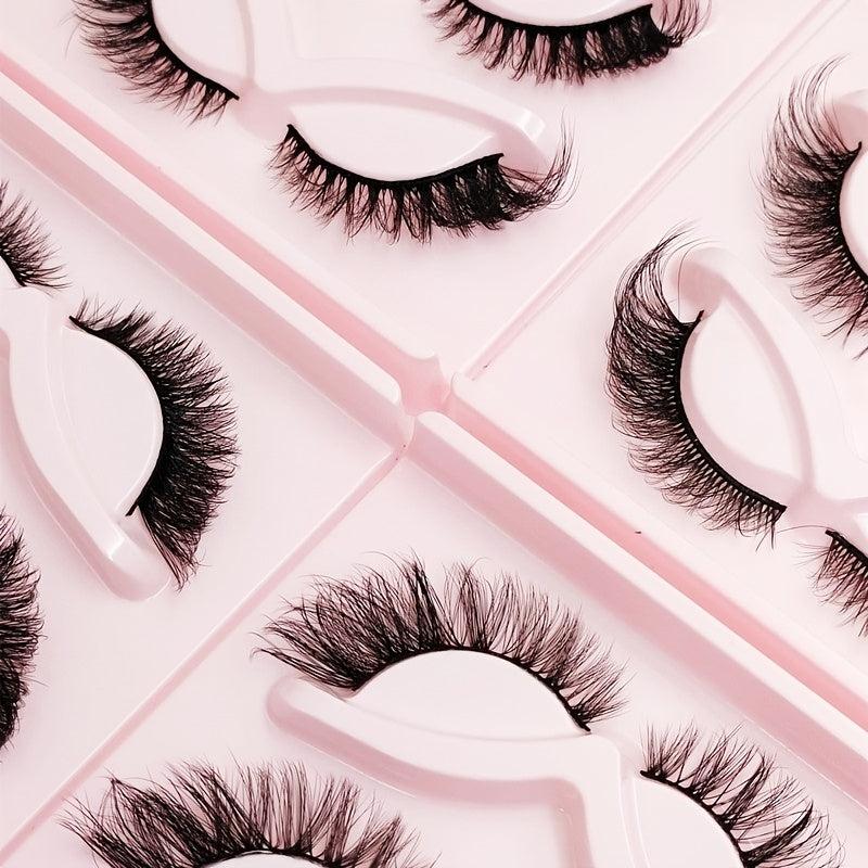 5 Pairs Cat Eye Lashes 20mm Fluffy False Eyelashes Soft Winged End Extension