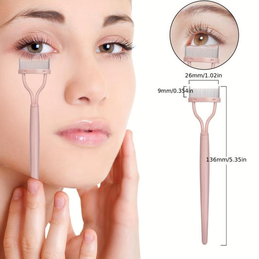 Pink Metal Eyelash Comb and Separator Tool for Women