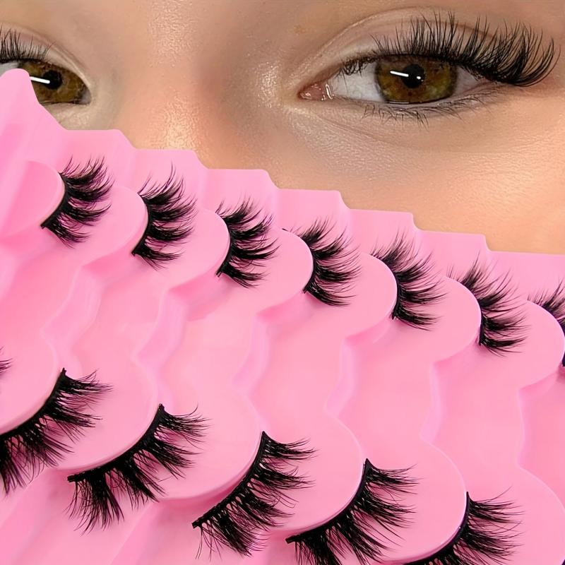 7 Pairs Fluffy Cluster False Eyelashes Natural Faux Mink