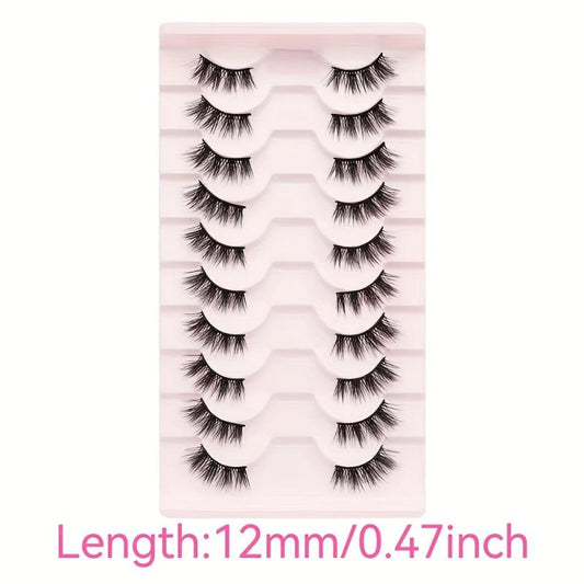 3D Faux Mink Hair False Eyelashes Thick Half Lashes