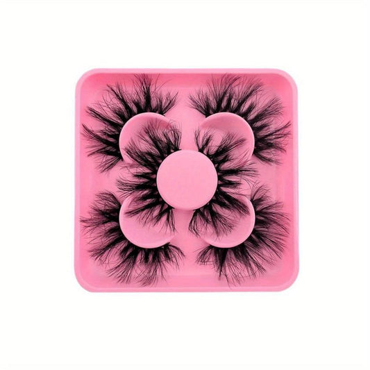 3 Pairs D Curl Faux Mink False Eyelashes, Thick and Fluffy, Waterproof