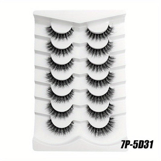 7 Pairs Faux Mink Lashes Volume Natural Soft Daily Wear