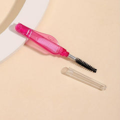 2-in-1 Folding Eyelash & Eyebrow Brush w/ Cap Pink