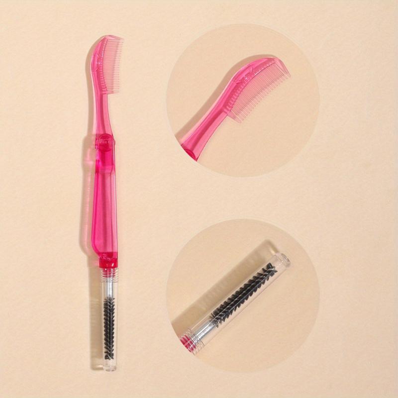 2-in-1 Folding Eyelash & Eyebrow Brush w/ Cap Pink