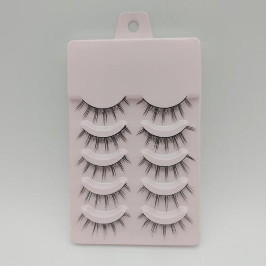 Natural Pointed False Eyelashes Makeup Tools 5 Pairs
