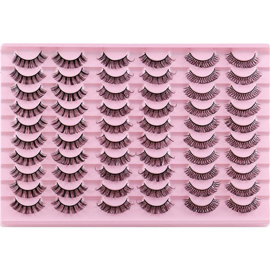 30 Pairs 3D False Eyelashes Faux Mink Lashes Dramatic Volume Long Lashes