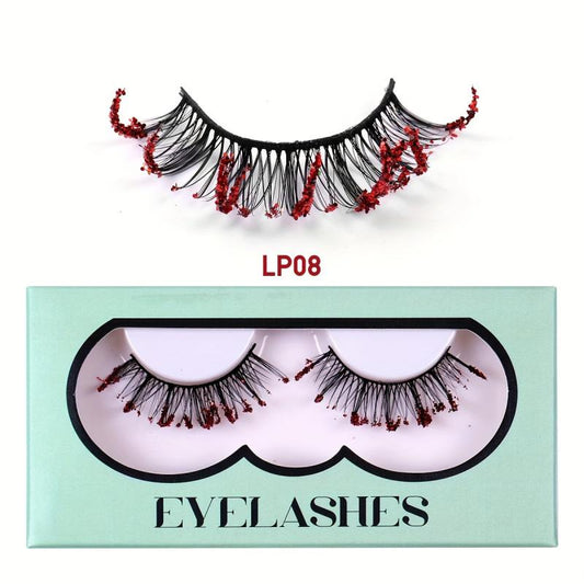 Glitter False Eyelashes D Curling Sequin Decorative Lashes